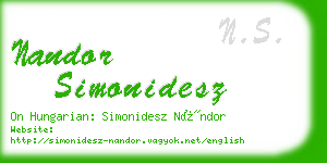 nandor simonidesz business card